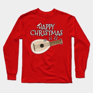 Christmas Lute Lutenist Musician Xmas 2022 Long Sleeve T-Shirt